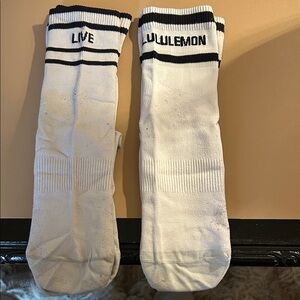 Lululemon Athletica White and Black Athletic Socks